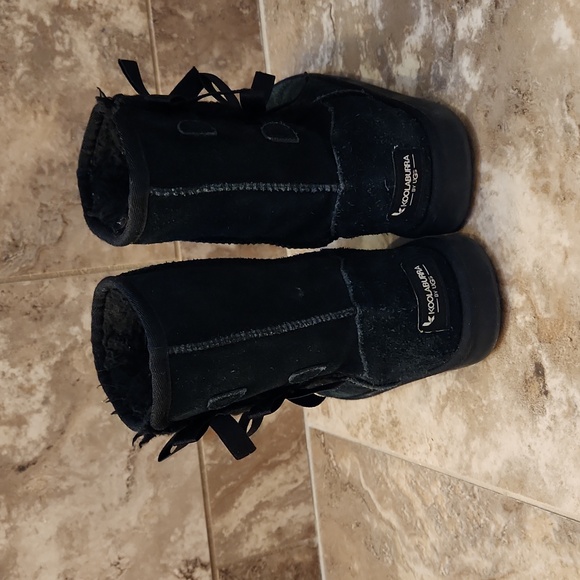 Koolaburra by Ugg black boots with bow kids size 3 - Picture 2 of 5